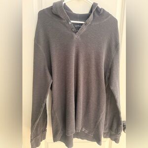 Calvin Klein Jeans Grey Waffle Knit Hoodie Pullover sz Men’s XL 2 Buttons